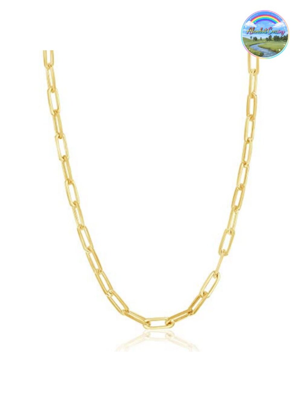 Paperclip Chain Necklace for Women Sterling Silver 14K Gold Plated 16-30 Inch